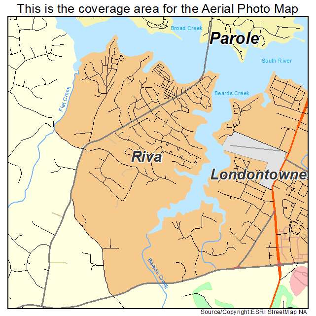 Riva, MD location map 