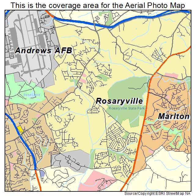 Rosaryville, MD location map 