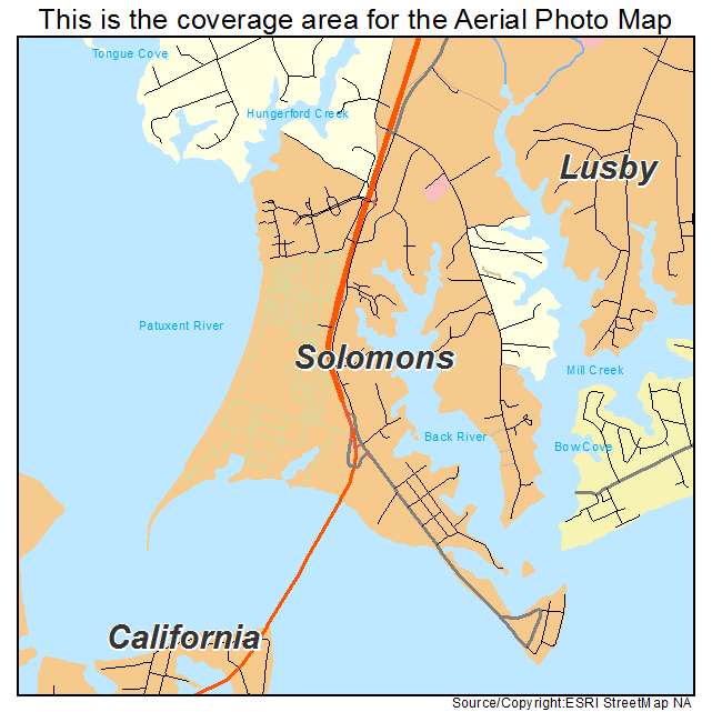Solomons, MD location map 