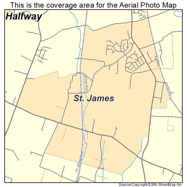 St James, MD location map 