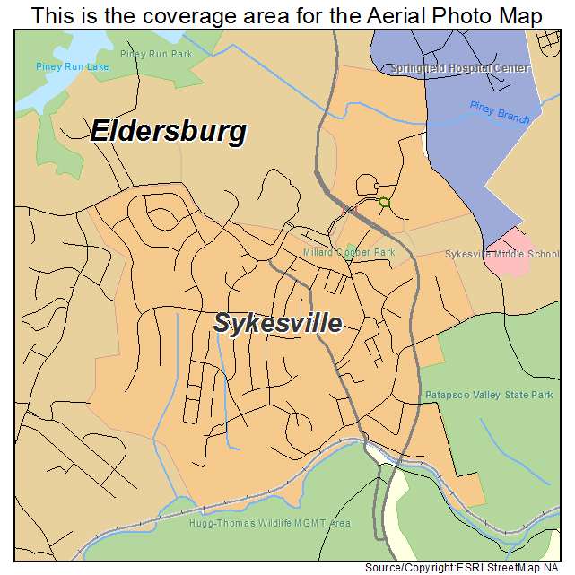 Sykesville, MD location map 