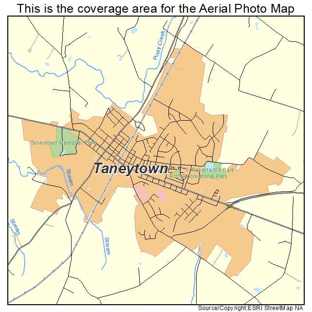 Taneytown, MD location map 