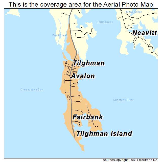 Tilghman Island, MD location map 