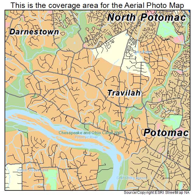 Travilah, MD location map 