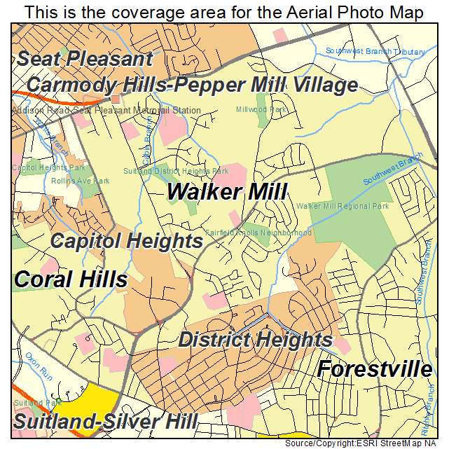 Walker Mill, MD location map 