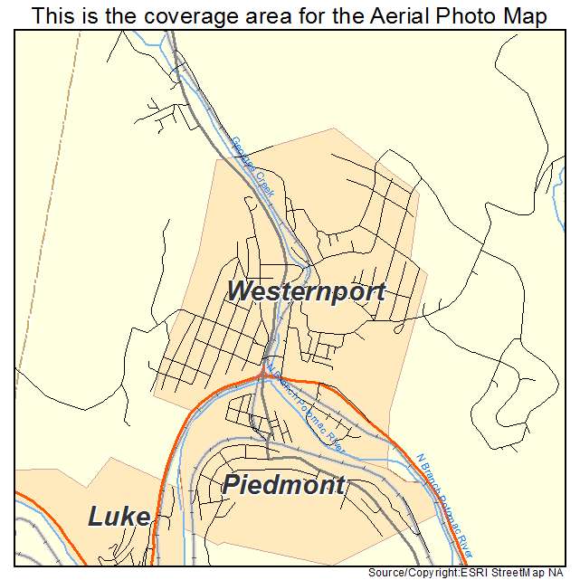 Westernport, MD location map 