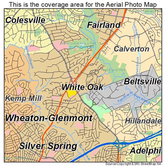 White Oak, MD location map 