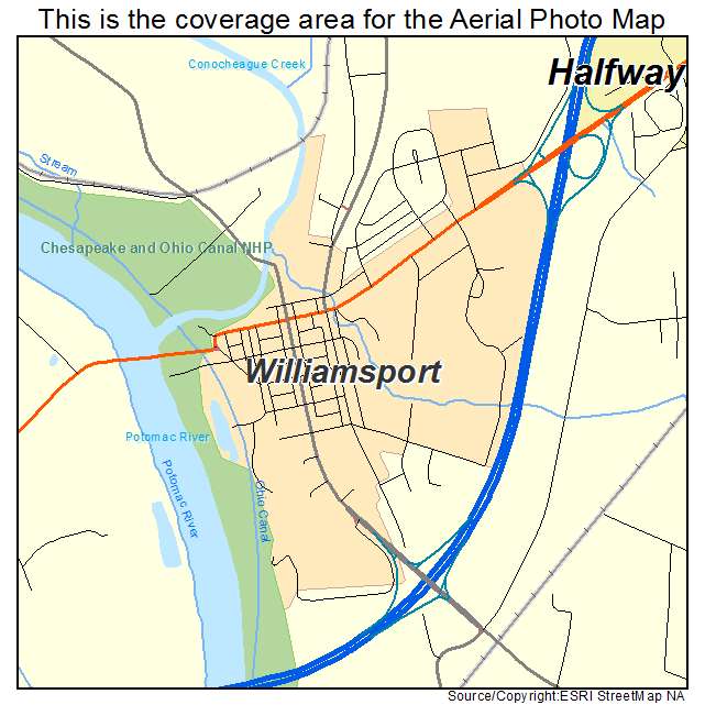 Williamsport, MD location map 