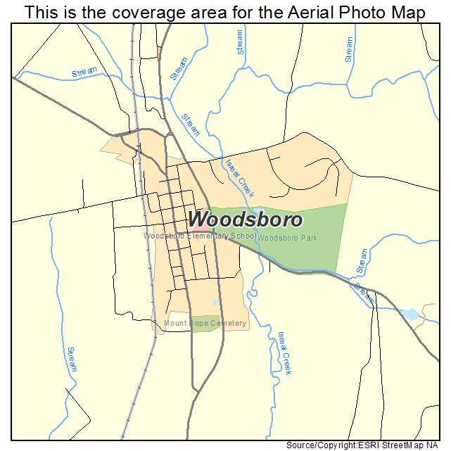 Aerial Photography Map of Woodsboro, MD Maryland