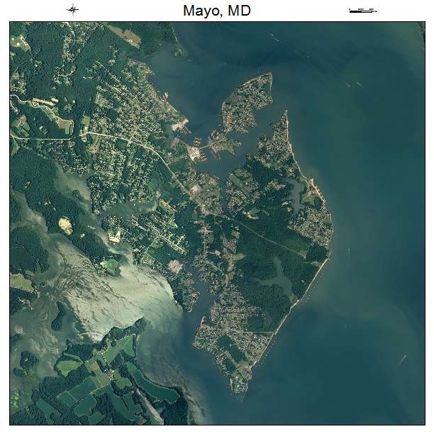 Mayo, MD air photo map
