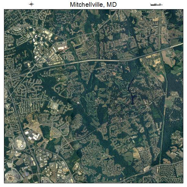 Mitchellville, MD air photo map