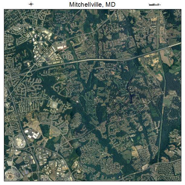 Mitchellville, MD air photo map