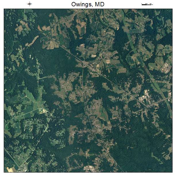 Owings, MD air photo map