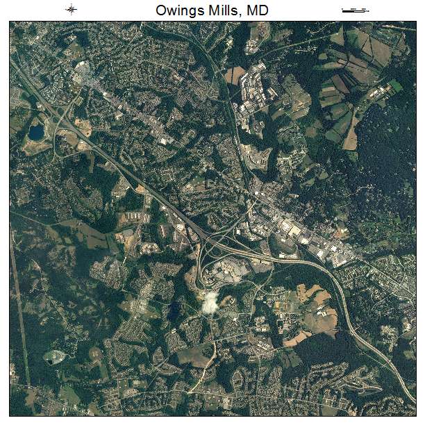 Owings Mills, MD air photo map