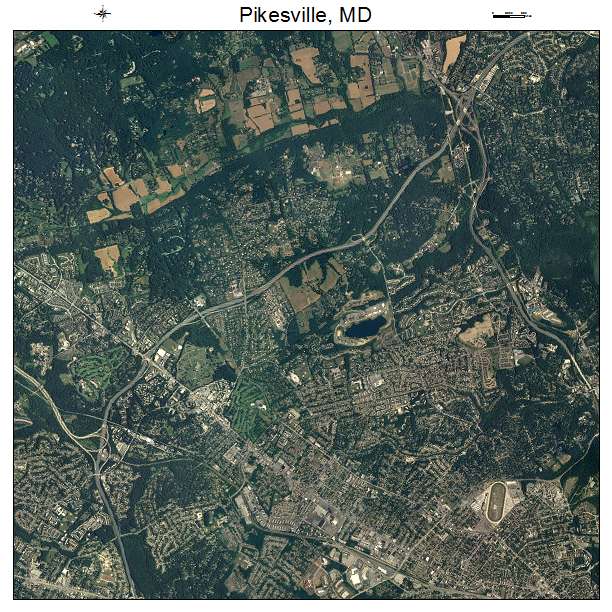 Pikesville, MD air photo map