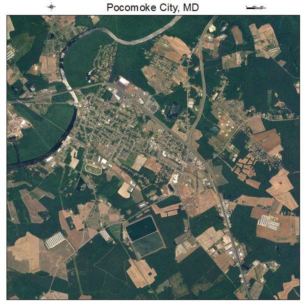 Pocomoke City, MD air photo map