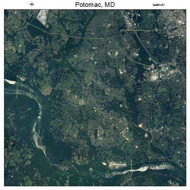 Potomac, MD air photo map