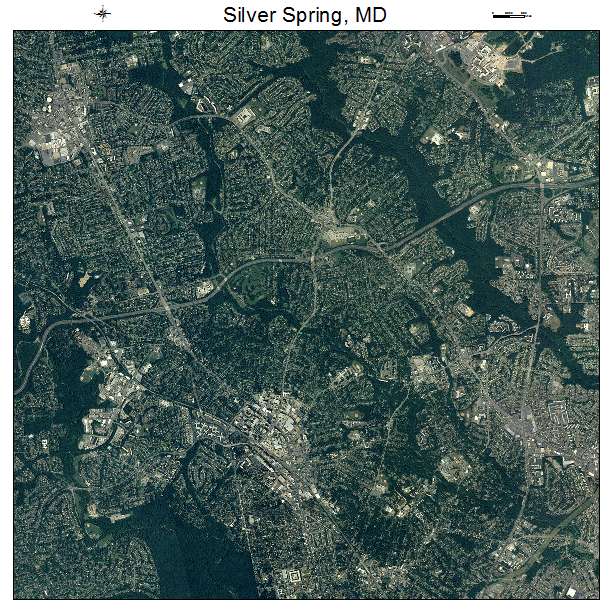 Silver Spring, MD air photo map