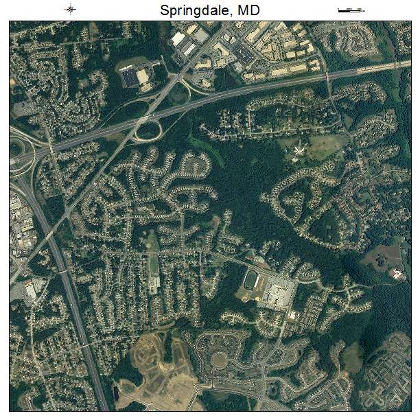 Springdale, MD air photo map
