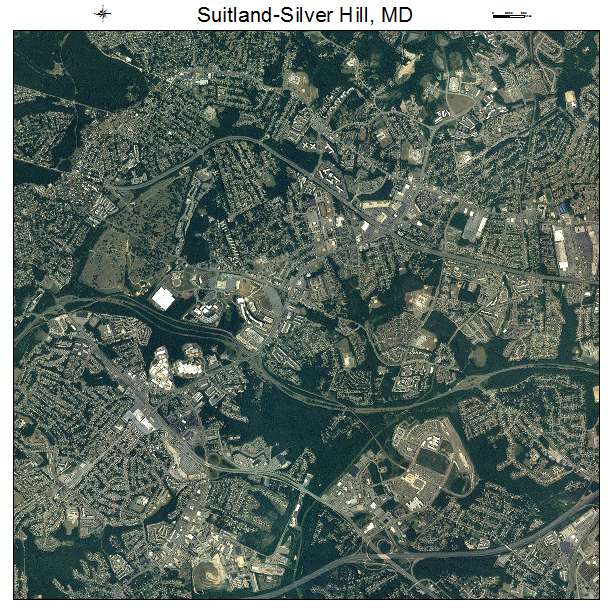 Suitland Silver Hill, MD air photo map