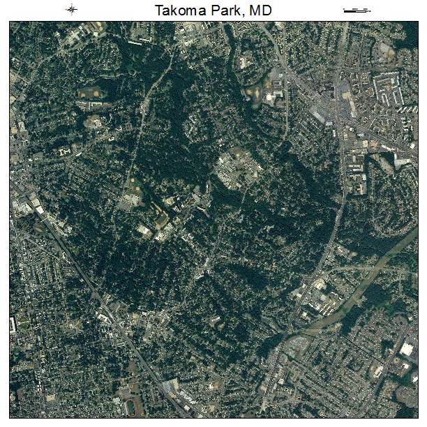 Takoma Park, MD air photo map