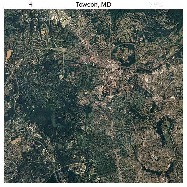 Towson, MD air photo map