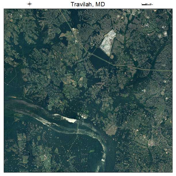 Travilah, MD air photo map