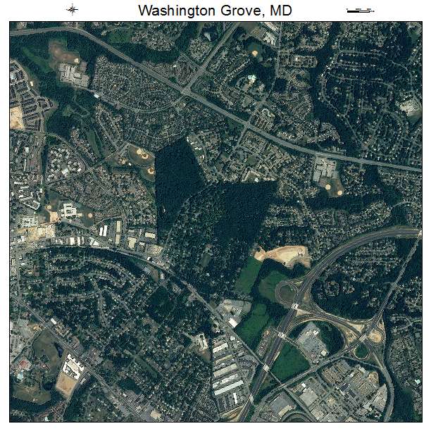 Washington Grove, MD air photo map