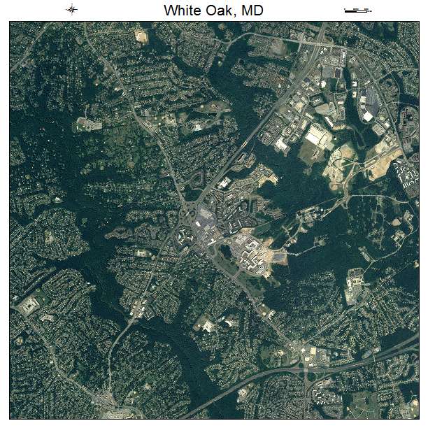 White Oak, MD air photo map
