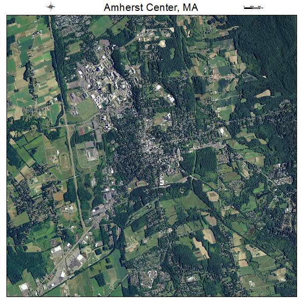 Amherst Center, MA air photo map