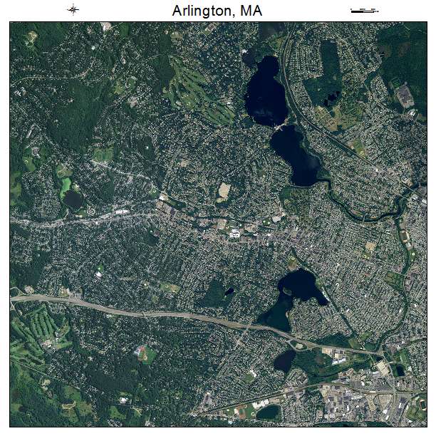 Arlington, MA air photo map