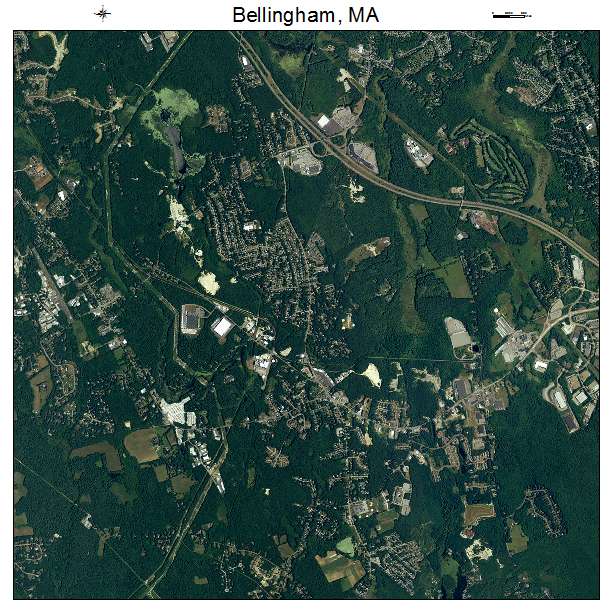 Bellingham, MA air photo map
