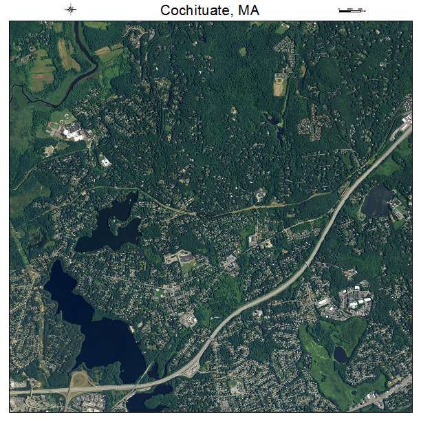 Cochituate, MA air photo map