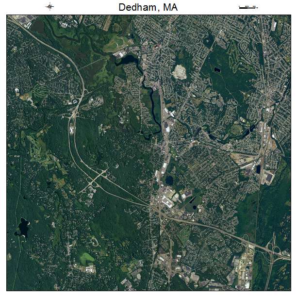 Dedham, MA air photo map