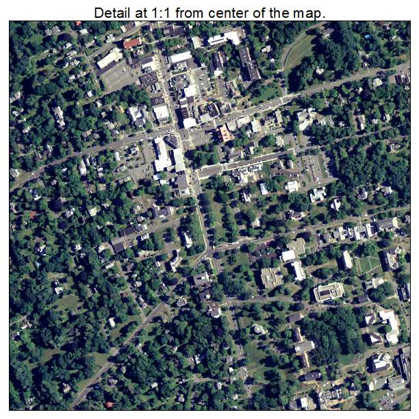 Amherst Center, Massachusetts aerial imagery detail
