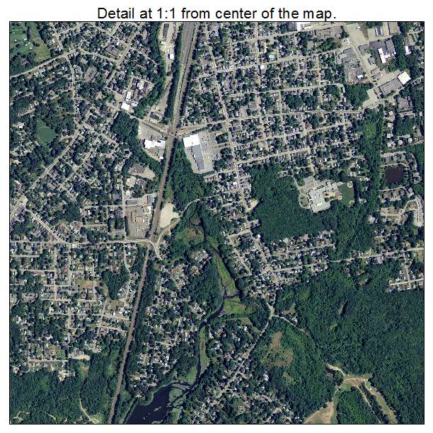 Attleboro, Massachusetts aerial imagery detail