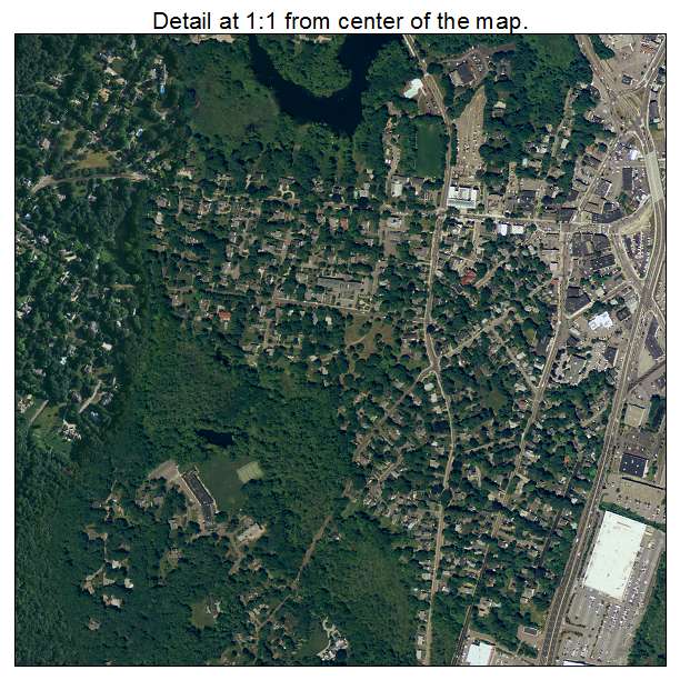 Dedham, Massachusetts aerial imagery detail