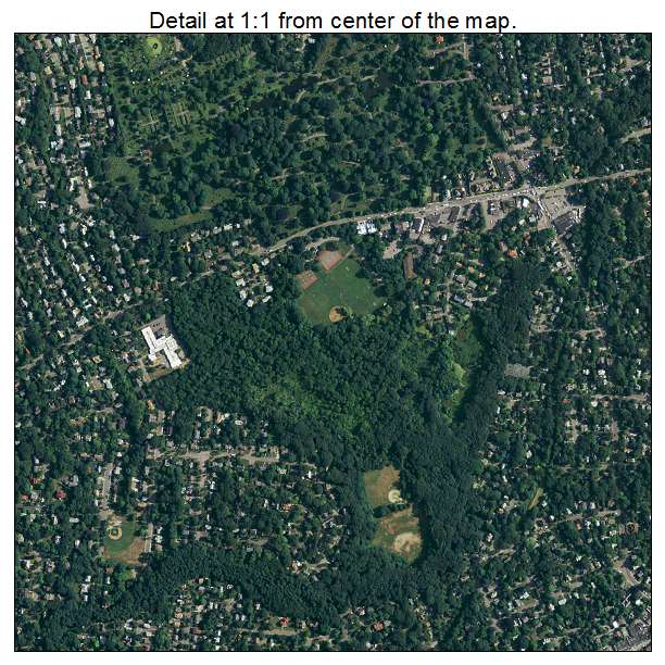 Newton, Massachusetts aerial imagery detail