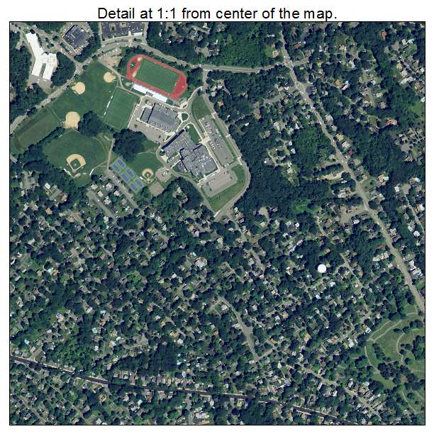 Reading, Massachusetts aerial imagery detail