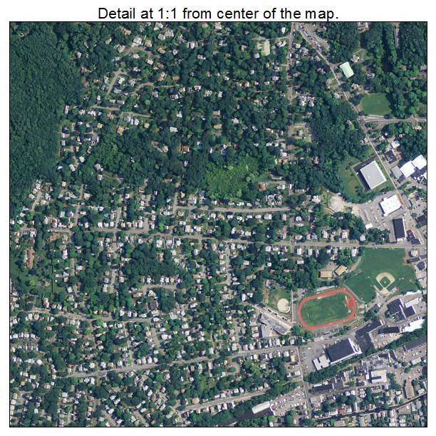 Waltham, Massachusetts aerial imagery detail