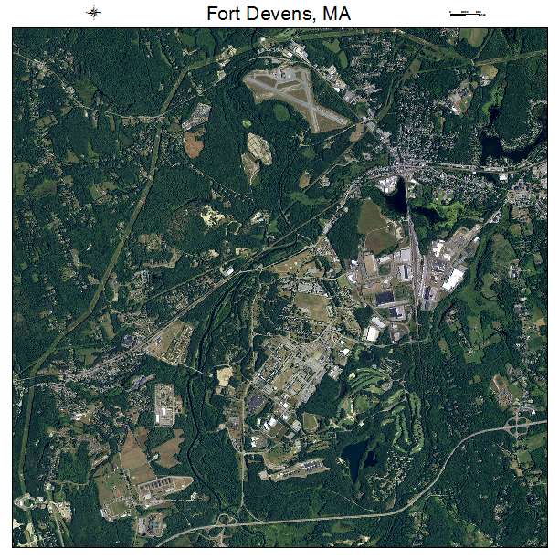 Fort Devens, MA air photo map