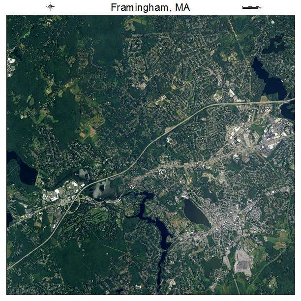 Framingham, MA air photo map
