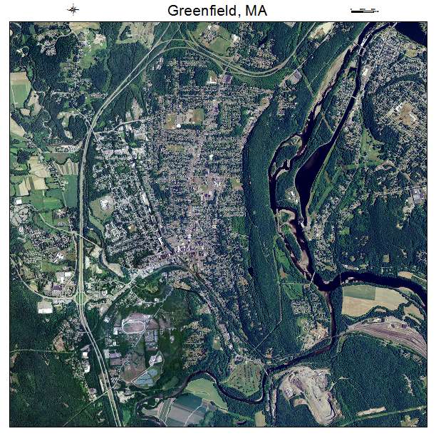 Greenfield, MA air photo map