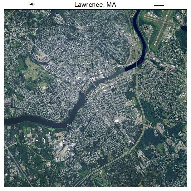 Lawrence, MA air photo map