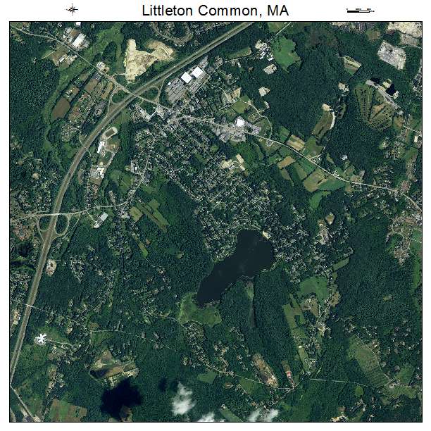 Littleton Common, MA air photo map
