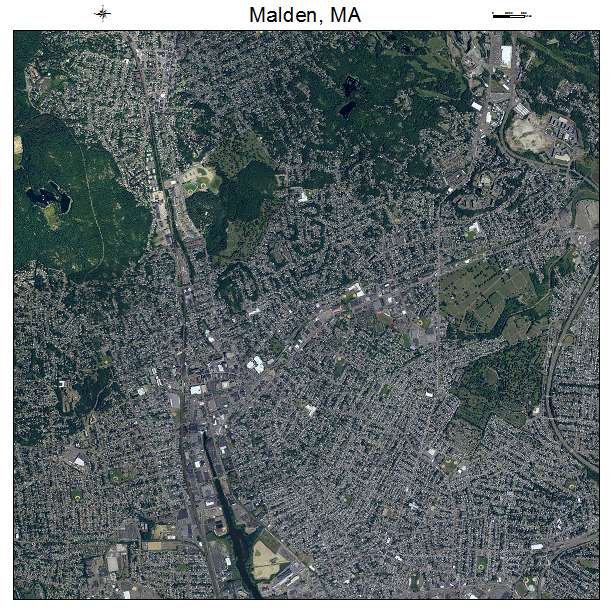 Malden, MA air photo map