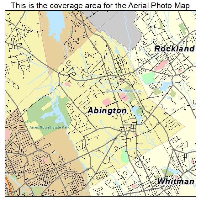Aerial Photography Map of Abington, MA Massachusetts