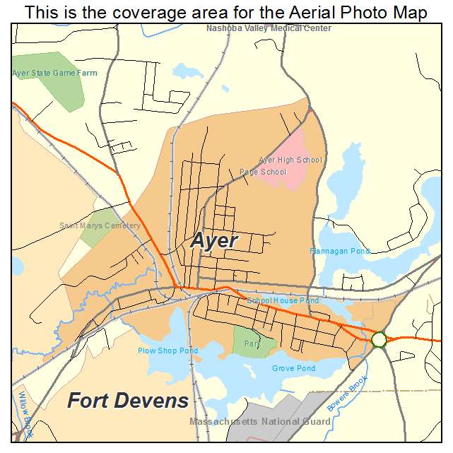 Ayer, MA location map 