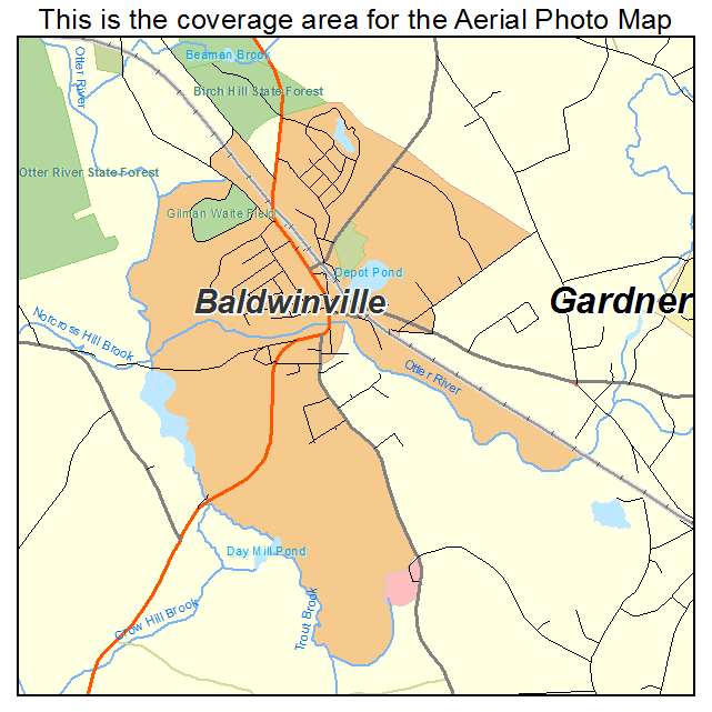 Baldwinville, MA location map 