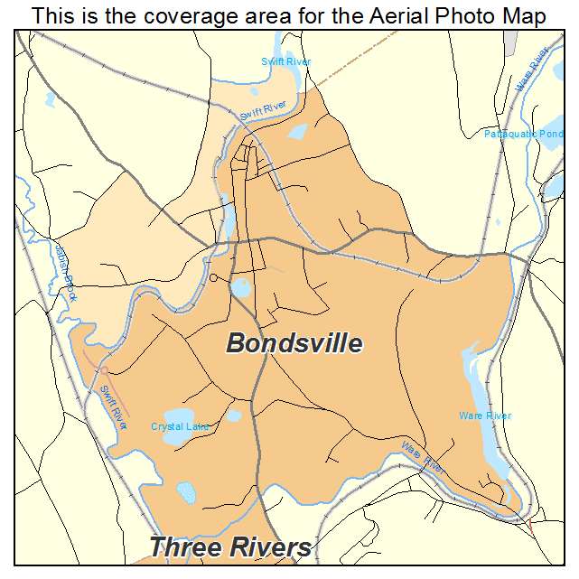 Bondsville, MA location map 